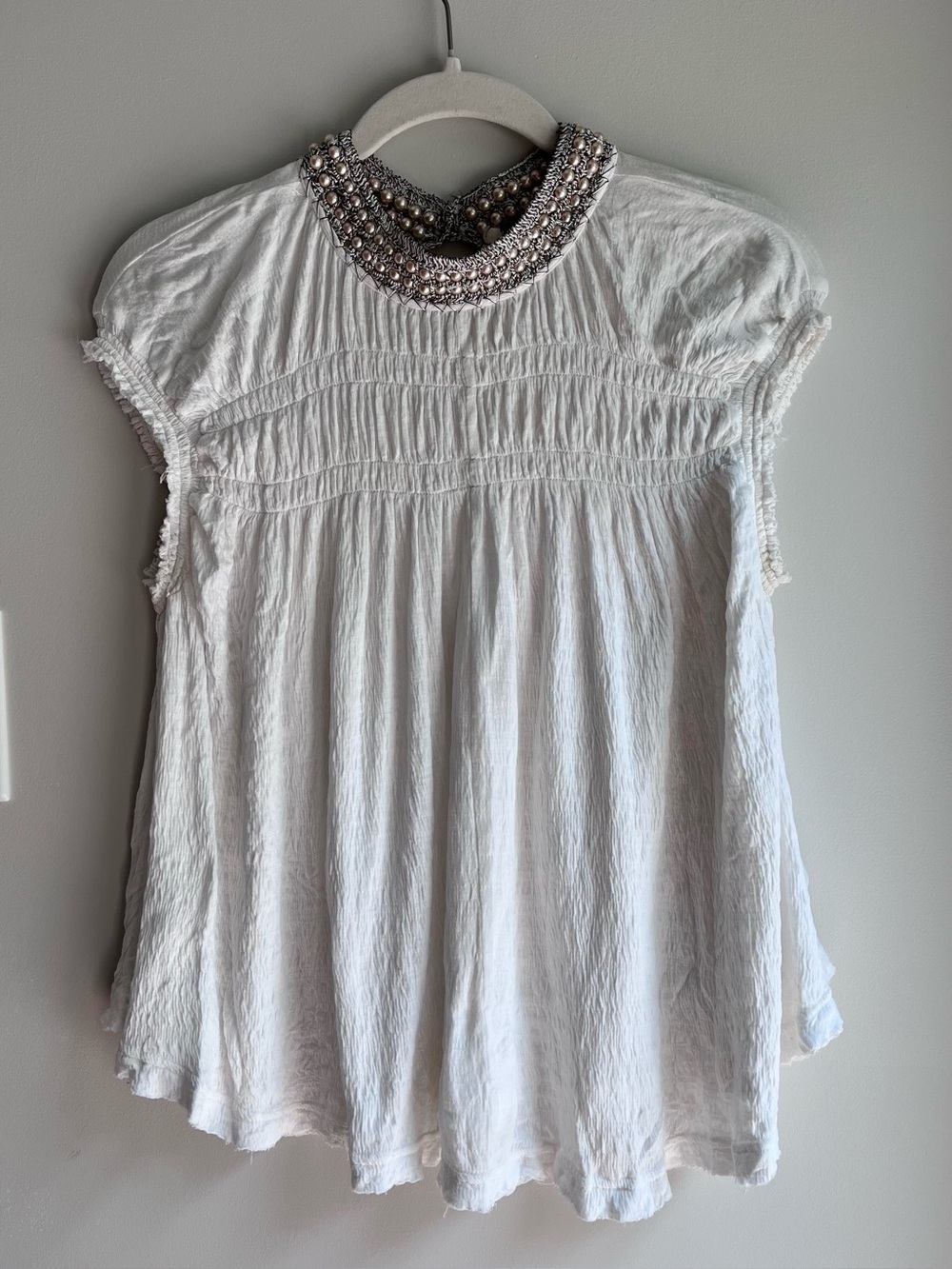 Free People Pearl collar babydoll top small